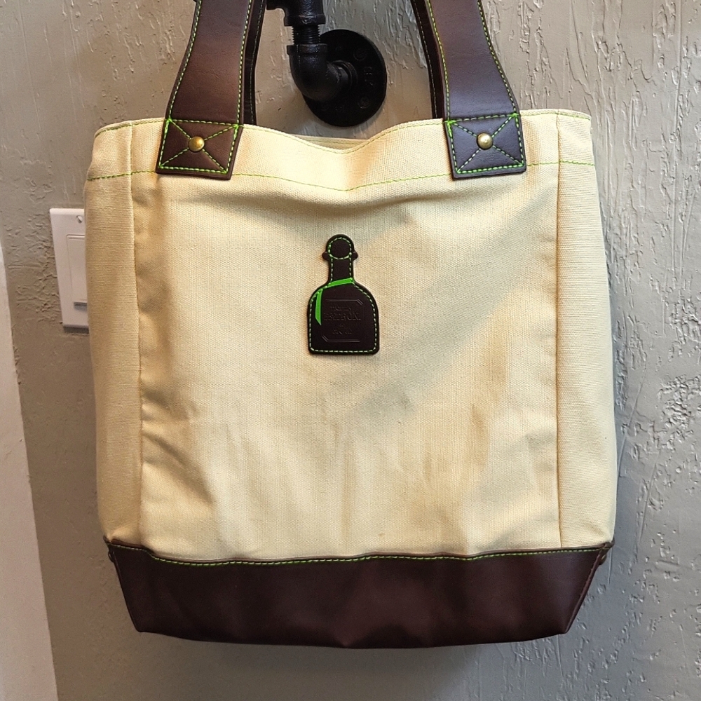 Patron Tequila Large Canvas Tote w/ Snap in Removable Insulated Bag